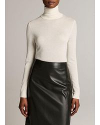 Vince - Cashmere-Silk Slim Turtleneck Sweater - Lyst