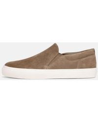 Vince - Fletcher Perforated Suede Sneaker, Flint, Size 12 - Lyst