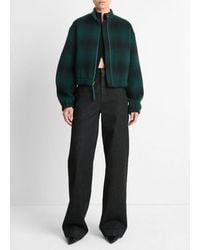 Vince - Shadow Plaid Italian Wool-Blend Bomber Jacket - Lyst