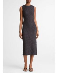Vince - Smocked Cotton-Blend Side-Drape Dress - Lyst