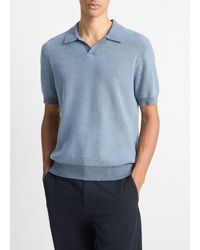 Vince - Colorblocked Feed-Stripe Cotton-Cashmere Johnny-Collar Sweater - Lyst