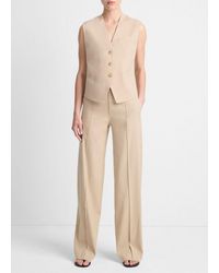 Vince - Linen-Blend High-Waist Wide-Leg Pant - Lyst