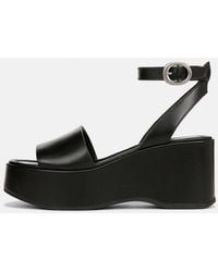 Vince - Phillipa Leather Platform Sandal, Black, Size 9.5 - Lyst