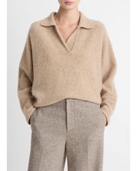 Vince - Donegal Plush Cashmere Dolman-Sleeve Polo Sweater - Lyst