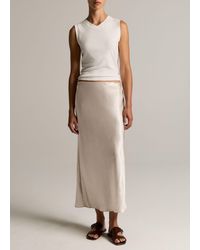 Vince - Satin Side-Slit Slip Skirt - Lyst