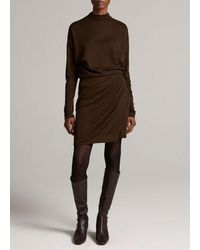 Vince - Wool-Blend Side-Drape Short Skirt - Lyst