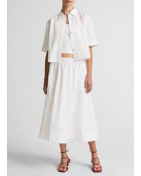 Vince - Scallop-Detail Cotton Midi Skirt - Lyst