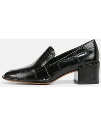 Vince - Millie Leather Heeled Loafer, Black, Size 9 - Lyst