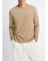 Vince - Birdseye Jacquard Pima Cotton Long-Sleeve T-Shirt - Lyst
