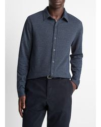 Vince - Houndstooth Cotton-Blend Button-Front Shirt - Lyst