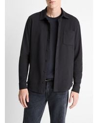 Vince - Knit Cotton-Blend Button-Front Shirt - Lyst