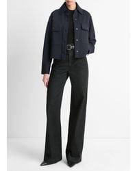 Vince - Double-Knit Cotton-Blend Cropped Jacket - Lyst