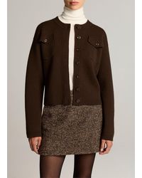 Vince - Flap Pocket Wool-Blend Sweater Jacket - Lyst