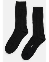 Vince - Cashmere Rib Sock, Black, Size L/xl - Lyst