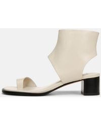 Vince - Ada Heeled Leather Sandal, Moonlight, Size 9.5 - Lyst