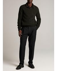 Vince - Owen Athletic Twill Pleated Trouser - Lyst