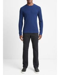 Vince - Thermal Long-sleeve Crew Neck T-shirt, Blue, Size Xl - Lyst