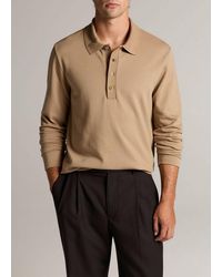 Vince - Pima Cotton-Blend Milano Long-Sleeve Polo Shirt - Lyst