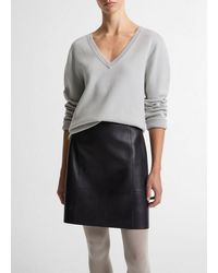 Vince - Double-Face Cotton-Blend V-Neck Sweater - Lyst