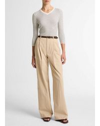 Vince - Camille Cotton-Blend Wide-Leg Trouser - Lyst