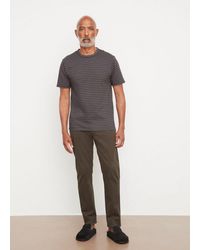 Vince - Garment Dye Stripe Crew Neck T-shirt, Washed Black, Size Xl - Lyst