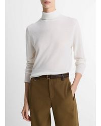 Vince - Cashmere-Silk Three-Quarter-Sleeve Mock-Neck Sweater - Lyst