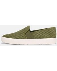 Vince - Blair Perforated Suede Sneaker, Green, Size 7.5 - Lyst