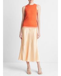 Vince - Double-layer Knit Shell, Coral Combo, Size Xxs - Lyst