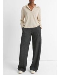 Vince - Wool Relaxed Long-Sleeve Polo Shirt - Lyst