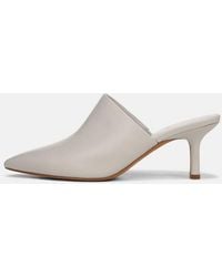 Vince - Penelope Leather Heeled Mule, White, Size 11 - Lyst