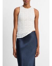 Vince - Smocked Lace Shell - Lyst