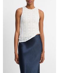 Vince - Smocked Lace Shell - Lyst