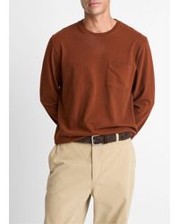 Vince - Sueded Jersey Long-Sleeve Pocket T-Shirt - Lyst