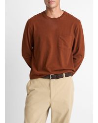Vince - Sueded Jersey Long-Sleeve Pocket T-Shirt - Lyst