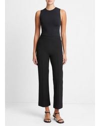 Vince - Mid-rise Pintuck Crop Flare Pant, Black, Size 10 - Lyst