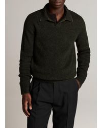 Vince - Plush Cashmere Thermal Johnny-Collar Sweater - Lyst