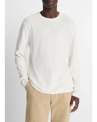 Vince - Micro-Waffle Pima Cotton Double-Collar Long-Sleeve T-Shirt - Lyst