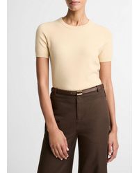 Vince - Wool & Cashmere-Blend Short-Sleeve Sweater - Lyst