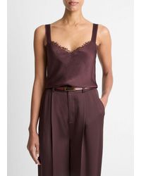 Vince - Lace-Trim Satin Camisole - Lyst