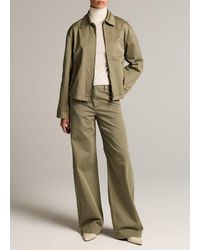 Vince - Washed Cotton Twill Mid-Rise Wide-Leg Pant - Lyst