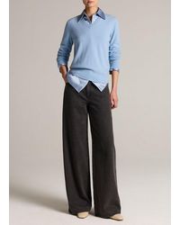 Vince - Mid-Rise Washed Cotton Twill Wide-Leg Pant - Lyst