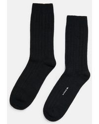 Vince - Cashmere Rib Sock, Black, Size Xs/s - Lyst