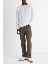 Vince - Pima Cotton Piqué Long-Sleeve T-Shirt, Optic - Lyst