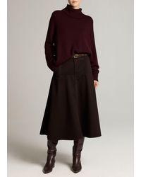 Vince - Washed Cotton Twill Full Skirt - Lyst