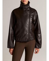 Vince - Shearling-Trim Leather Jacket - Lyst