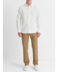 Vince - Stretch Oxford Long-sleeve Shirt, White, Size L - Lyst