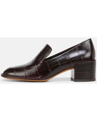 Vince - Millie Leather Heeled Loafer, Brown, Size 7.5 - Lyst