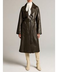 Vince - Leather Trench Coat - Lyst