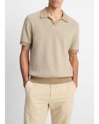 Vince - Colorblocked Feed-Stripe Cotton-Cashmere Johnny-Collar Sweater - Lyst
