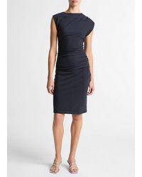 Vince - Cotton Twist-Drape Dress - Lyst